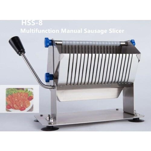 HSS-8 Manual Sausage Slicer Stainless Steel Fruit Vegetables Slicing Cutter Commercial Manual Vegetable Slicer