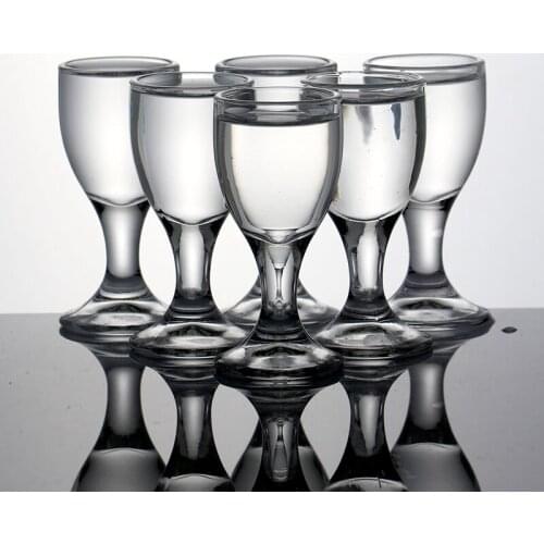 6pcs Lead Free Swallow Glass Whiskey Shot Glass Liquor Spirits Glasses Vodka For Drinks 20ml 0.7OZ Bullet Bar Firewate Cup