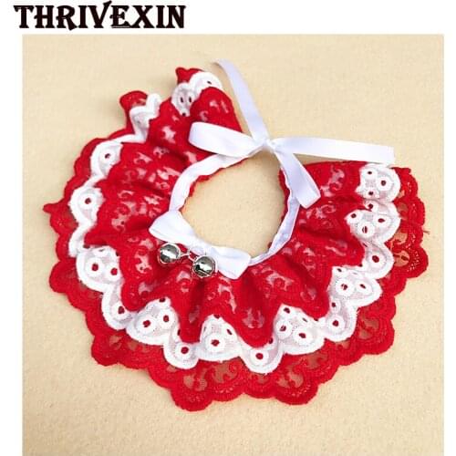 Dog Cat Collar Bell Lace Pet Scarf Pet Collar for Dog and Cat Neckerchief Bib Pets Dogs Cats Accessories Pet Supplies Puppy