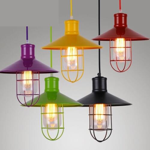 Warehouse 1 pcs retro metal pendant lights for Bar Cafe industrial lighting Restaurant vintage Pendant Lamp Suspension Luminaire