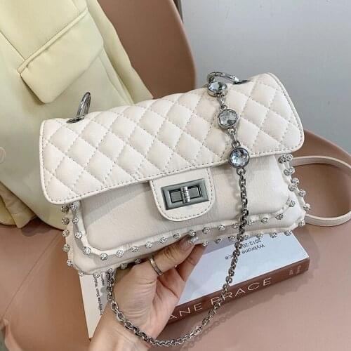 Lattice Diamond Chain crossbody bag 2021 New Quality PU Leather Womens Designer Handbag Luxury brand Shoulder Messenger Bag