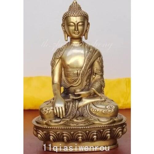 TIBET TIBETAN BUDDHIS SHAKYAMUNI BRONZE ON THE BACK OF THE CARVED DRAGON BUDDHA STATUE METAL HANDICRAFT