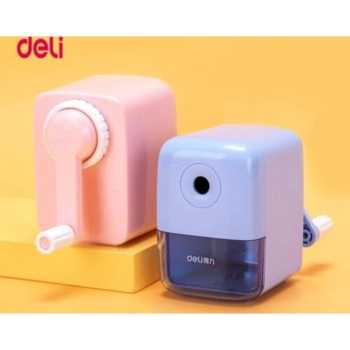 Deli Kawaii Pencil Sharpener Rotary pencil sharpener School Office sharpener knife smooth sharpening With stickers DIY statione