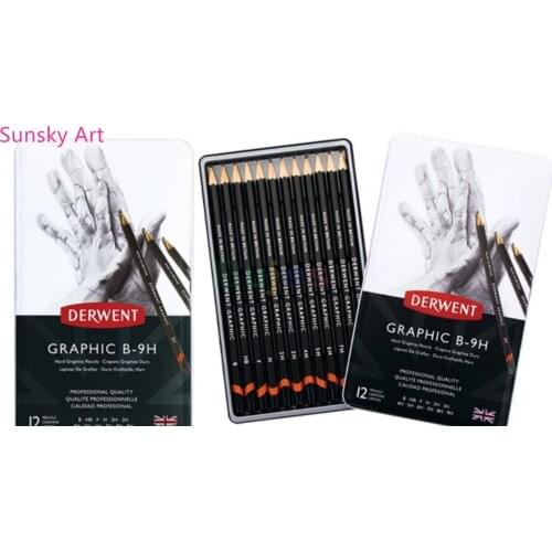 UK Derwent Graphic series 12/24 pcs Sketch pencil Multiple grayscale Multiple hardness Sketching painting set art supplies