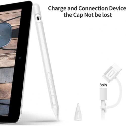 Protective Case Touchscreen Anti-drop Silicone Protective Pouch Cap Holder for Apple Pencil 1/2