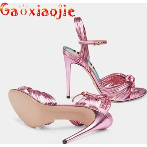 Gaoxiaojie Super High Heel Temperament Womens Shoes Chic Sexy Ribbon Woven Prom Dress Sandals10.5CM Fashion Party High Heels