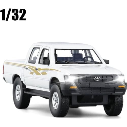 1/32 TOYOTA HILUX HAEKLAS Pick up Truck with Anti-tank Gun Diecast Metal Model Car Sound Lighting Toys For kids Gifts