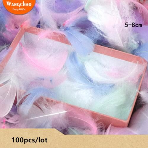 100pcs/bag Colorful Feathers Gift Packing Material Box Filler Supplies Diy Craft Wedding Birthday Party Decoration Accessories