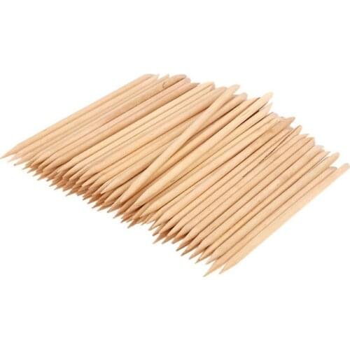 100pcs/pack 11.5cm Double End Nail Art Orange Wood Sticks Cuticle Pusher Set Manicure Pedicure Care Tools
