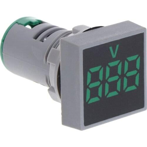 22MM AC 12-500V Square Panel Voltmeter LED Digital Voltage Meter Indicator Light