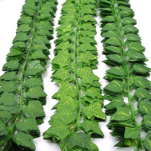 230cm green silk artificial Hanging ivy leaf garland plants vine leaves 1Pcs diy For Home Bathroom Decoration Garden Party Decor