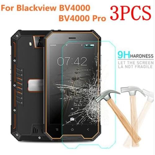 3PCS Front Cover Tempered Glass For Blackview BV4000 Protective Film Explosion-proof Screen Protector For Blackview BV4000 Pro