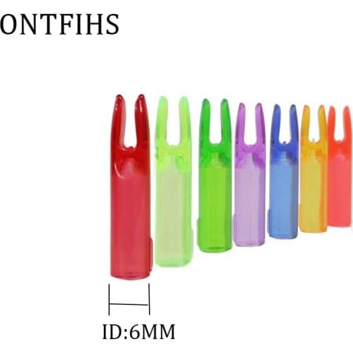 50PCS Archery Arrows Nocks Plastic Outwear Tail Used For OD 6 mm Nock Hunting Arrow Transparent Colors Shafts Hunting