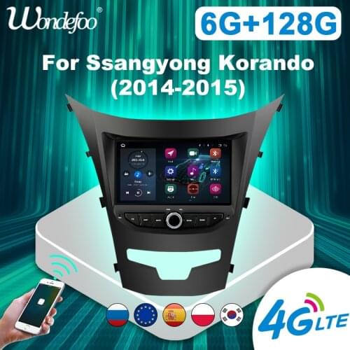 Carplay 2 din Android 10 Car radio For Ssangyong Korando 2014-2015 2din autoradio Multimedia stereo auto audio Navigation GPS