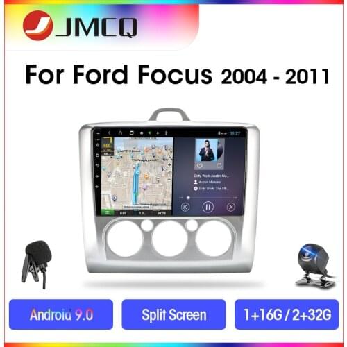 JMCQ Android 9.0 Car Radio For ford focus 2 3 Mk2/Mk3 2004-2011 Multimedia Video Player 2 Din RDS 2G+32G GPS Stereo Split Screen
