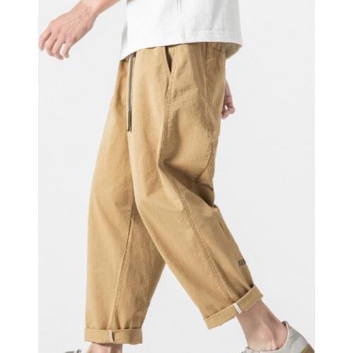 Casual Pants Men Solid Color Multi Pockets Belt Lettter Print Men Cargo Pants Harem Pants Streetwear Sports Mens tracksuit