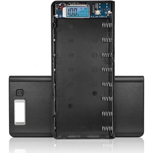 18650 Battery Case Dual USB Type C Micro USB Power Bank Shell 5V DIY 8x18650 Case Battery Charge Storage Box Without Battery