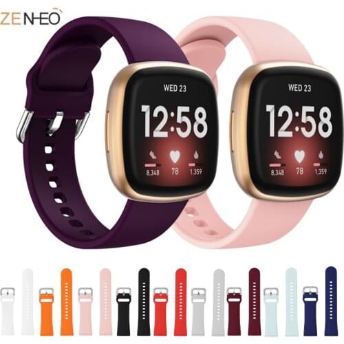Soft silicone sport Replacement Watchband For fitbit Versa 3/Sense smart watch classic bracelet For fitbit Versa3 band Accessory