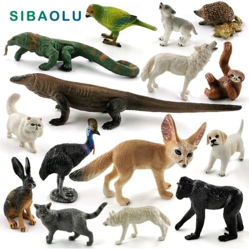 Lizard Wolf Dog Cat Sloth Parrot Bird Rabbit Fox Animal Model Figurine Home Decor Miniature Fairy Garden Decoration Accessories