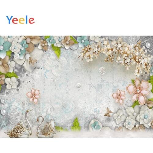 Yeele Headboard Flowers Pearl Swan Baby Shower Child Photography Backgrounds Customized Photographic Backdrops for Photo Studio
