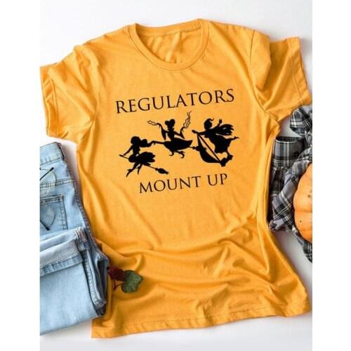 Halloween Short Sleeve Tee Regulators Mount Up Witches T-Shirt Funny Hipster Tumblr Witchy Holiday Party Tops art tshirts