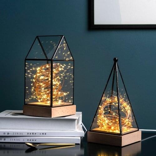 Creative Light String House Christmas Gift Decoration Glass Night Light Party Luminous Props Birthday Gift