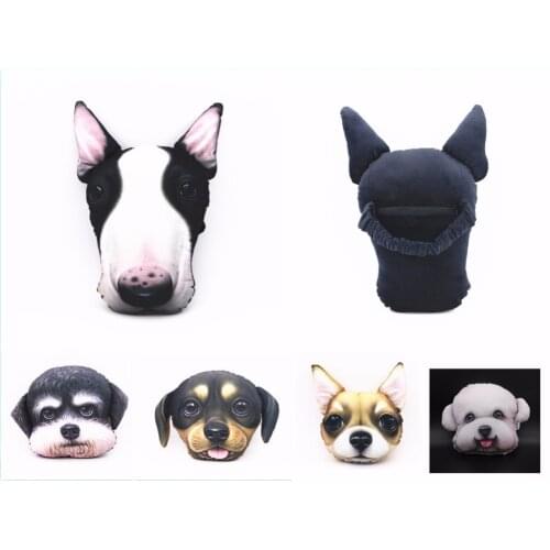 Creative Short Plush Cover PP Cotton Filler Dog Shape Neck Pillow Travel Office Cervical Health Care Pain Release Headrest
