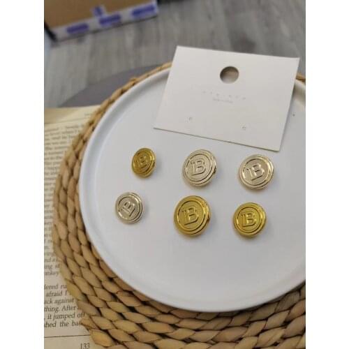 10pcs RoundGold Metal Jean Jacket Buttons For Clothing Sweaters Pants Coat Decorations Sewing Accessories Wholesale