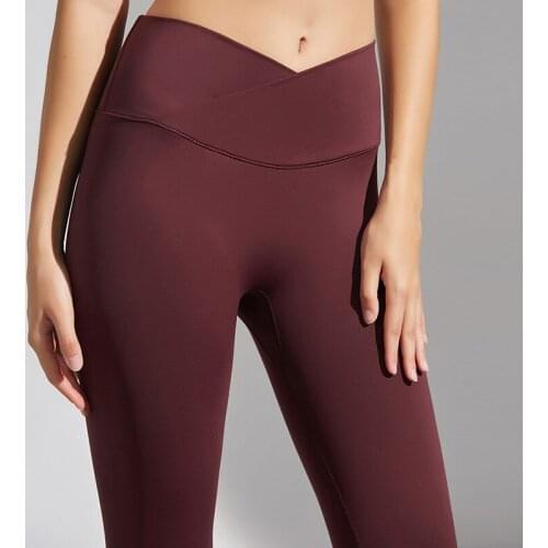 Leggings For Fitness Breathable Yoga Pants Waist Cross Sports Pants Sexy Tights Reflective Printing Sweatpants Women