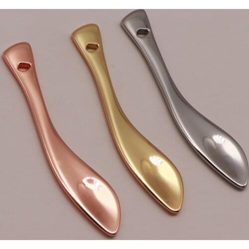 Metal Gold Silver Mask Spoons Curved Cosmetic Spatula Scoops Makeup Mask Spatulas Facial Cream Spoon Face Beauty Tool