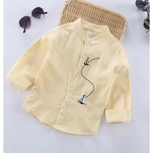 For 18M-8 Yrs Cute Baby Kids Boys Long Sleeve Shirt Cartoon Pattern Tops Blouse 2019 New Fashion Spring Autumn Boys Clothes