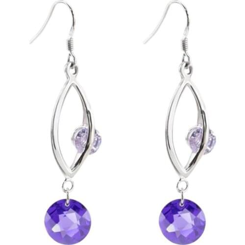 Minoplata Pendientes de mujer con doble circonita y Plata de ley rodiada preciosos para una boda o fiesta