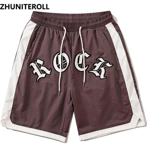 2021 Hip Hop Embroidery Rock Gradient Shorts Man Harajuku Track Jogger Shorts Summer Japan Style Streetwear Fashion Sweatpants