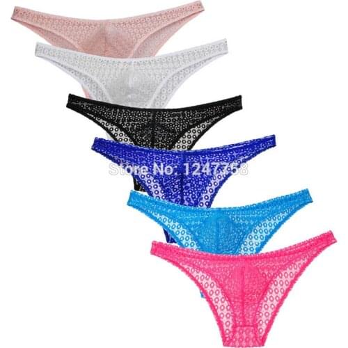 Men Bulge Pouch Pants Half Over Hips Short Underwear Lace Bikini Brief Calzoncillos men gay underwear mens bikini sexy underwear
