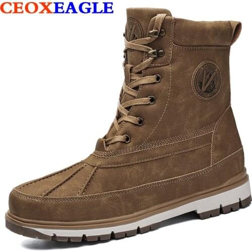 Men Winter Boots Lace-up Waterproof Shoes Popular Comfort Autumn Men Shoes Men Snow Boots Fashion Mens Boot Hiking Botas Hombre