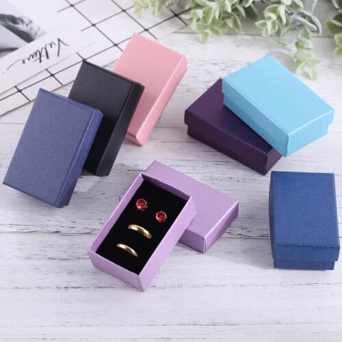 5X8X3cm Jewelry Gift Box Ring Necklace Bracelets Jewelry Box Gifts Present Storage Display Boxes With Sponge Inside Rectangle