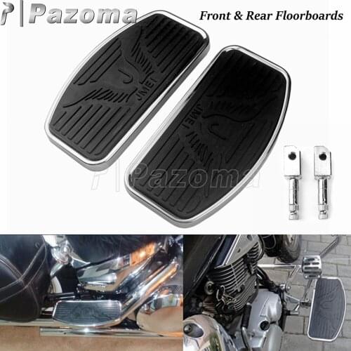 Motorcycle Front Rear Foot Rest Floorboard Insert Foot Pegs Footboard Universal Motorbike Footrest Driver Passenger Foot Pedal