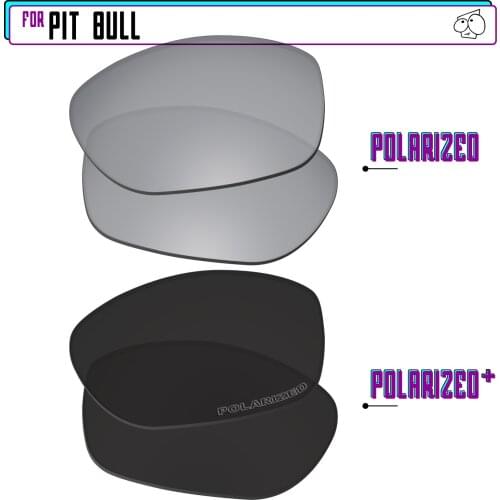 EZReplace Polarized Replacement Lenses for - Oakley Pit Bull Sunglasses - BlackP Plus-Silver P