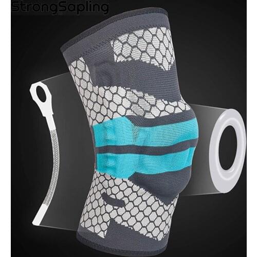 Professional Meniscus Tear Arthritis Sports Patella Knee Brace Compression Sleeve Elastic Knee Wraps With Gel Spring Support