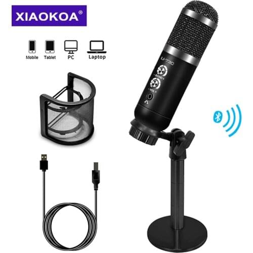 USB professional condenser microphone for PC computer with Bluetooth function, notebook recording studio, singing game streaming