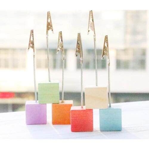 Cube Stand Alligator Wire Card Note Picture Memo Photo Clip Holders Table Wedding Favor Place 11.7*2.4CM SN503