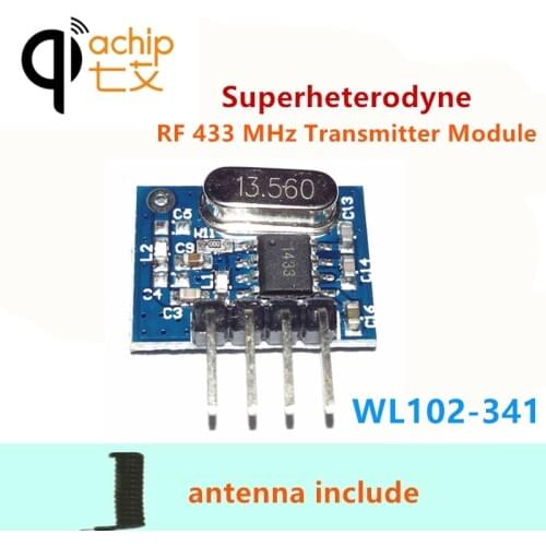QIACHIP 433Mhz Superheterodyne ASK RF Transmitter Module DC 1CH DIY Kits 433.92 Mhz Wireless Remote Control For MCU Arduino Uno