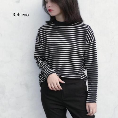 Женские полосатые футболки Rebicoo China At AliExpress