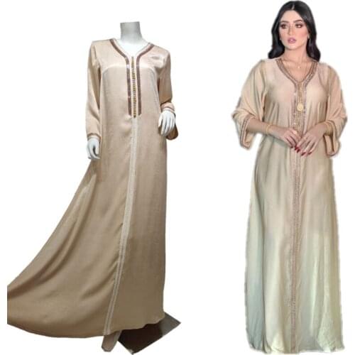 Luxury Robe Moroccan Caftan Evening Gowns Muslim Dubai Women Dresses Long Sleeve African Robe Arabe Islamic Clothing Abaya