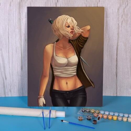 Cartoon Girl Woman DIY Painting By Numbers Kit Acrylic Paints 40*50 Oil Painting New Design Crafts For Adults Wholesale