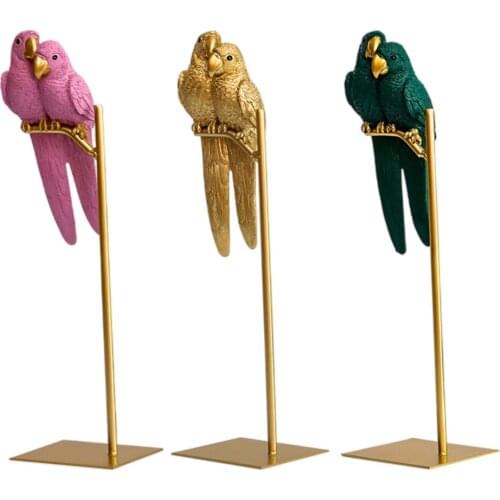 Parrot Statue Resin Sculpture of Contemporary Art Small Animal Bird Desktop