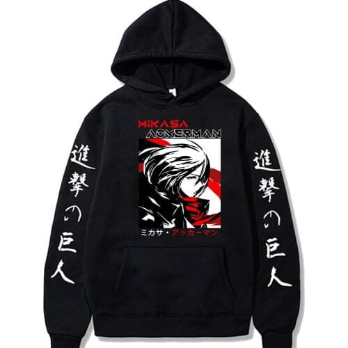 Final Season Attack on Titan Print Men Hoodies Sweatshirt Mikasa Ackerman Streetwear Pullover Hoody