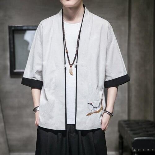 Traditional Chinese Clothing For Men Hanfu Ethnic Retro Tops Streetwear Mens Clothing Cheongsam Tang Suit Kung Fu Clothes KK3560