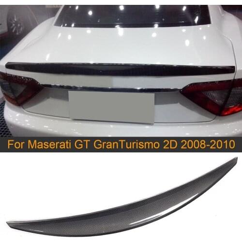 Carbon Fiber Rear Trunk Lip Spoiler Wing for Maserati GT GranTurismo Coupe 2D Flat Trunk 2008-2010 Non Convertible Rear Spoiler