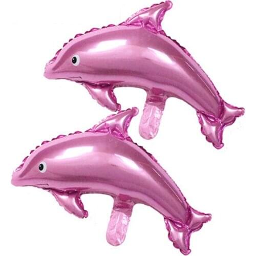Wholesale Mini Pink dolphin Aluminum Foil Balloons Wedding decoration children Celebration birthday kids Balloon party supplies